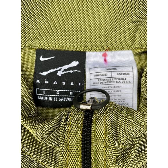 VINTAGE NIKE Andre Agassi Challenge Court Tennis Ball Polo Shirt 1/4 Zipper L - Picture 3 of 7